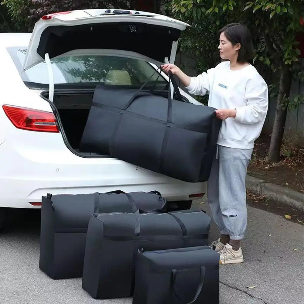 sac rangement oxford noir pratique robuste poignées fermeture glissière double rechargeableextérieur