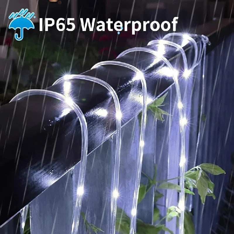 guirlande lumineuse solaire 200 led multicolore moderne 20m ip65