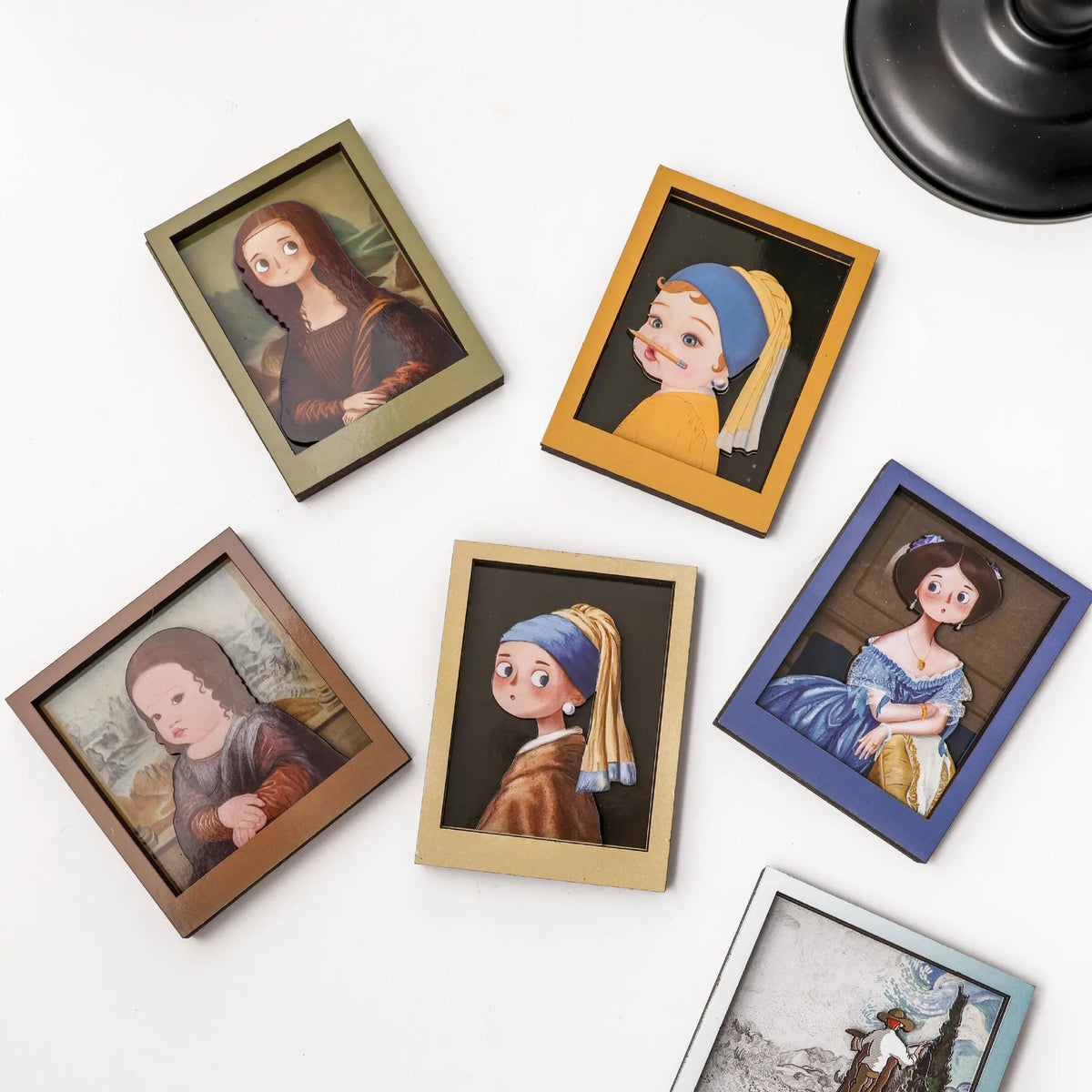aimants magnétiques cadre photo van gogh bleu doré noir classique réfrigérateur décoration chambre salon
