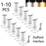 projecteur led blanc moderne 12v 3w double adhésif alu lentille concentrée 2m cable