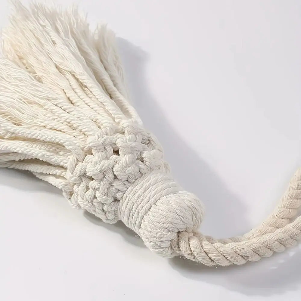 corde rideaux tressée boho chic blanc crème décorative intérieur coton polyester artisanal fixations textiles