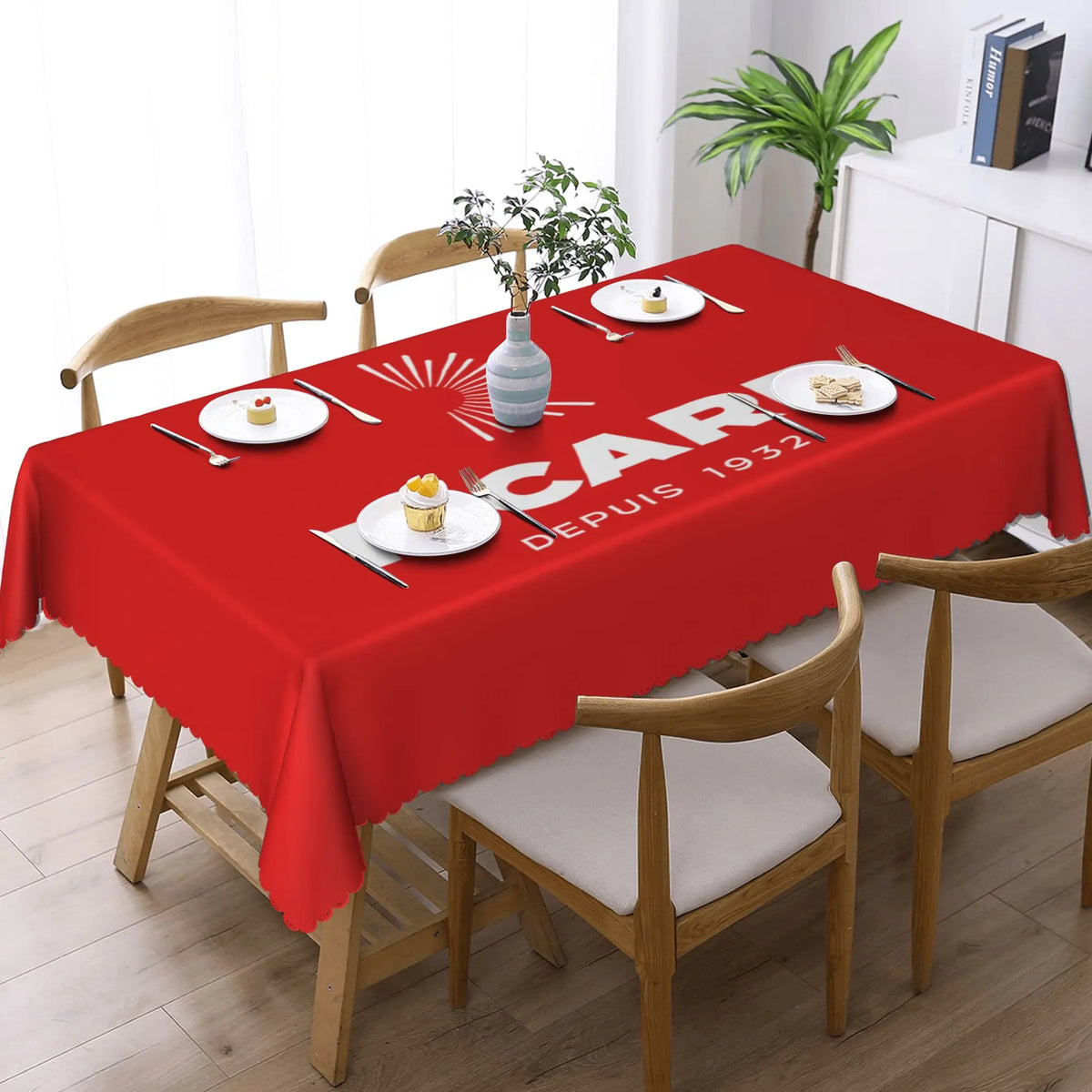 nappe table bleu marine logo ricard moderne imperméable résistance taches 66x183cm