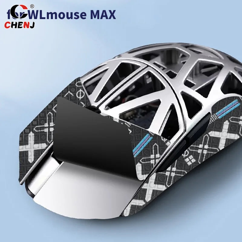souris jeu antidérapante pads adhésifs géométriques noir blanc gris bleu rouge moderne ergonomique gaming