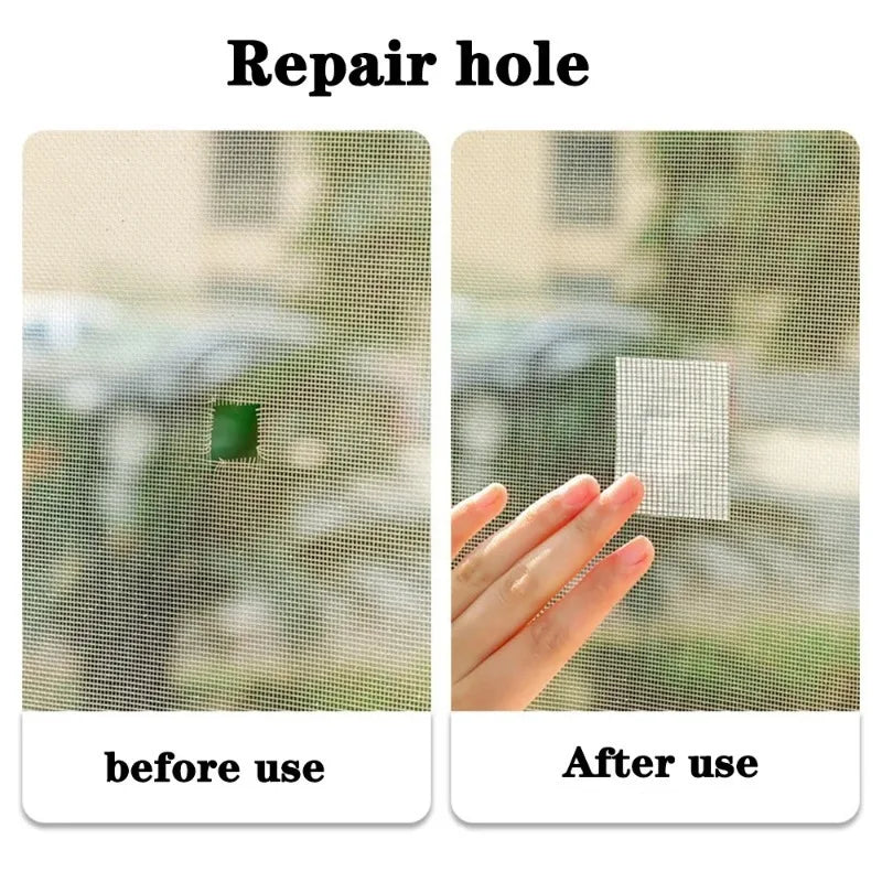 ruban adhésif anti moustiques maille fine fenetre pratique réparation écran imperméable noir ciseaux facile