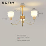 lustre moderne bois abat jour dépoli lumière douce chambre salon six lumières