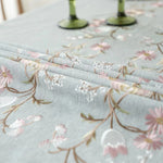 nappe table lin broderie végétale feuilles branches tassellettes classique beigeclair réutilisable machineextérieurhôtelmarriages