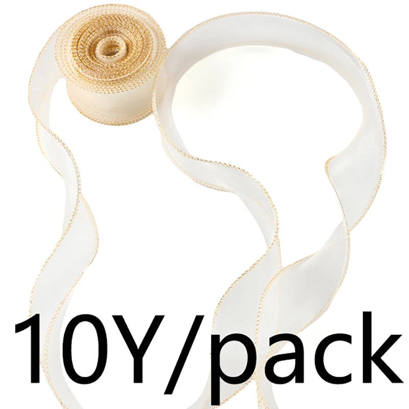 ruban organza bordure dorée classique rouge rose clair beige décoration gâteau boîte cadeau emballage