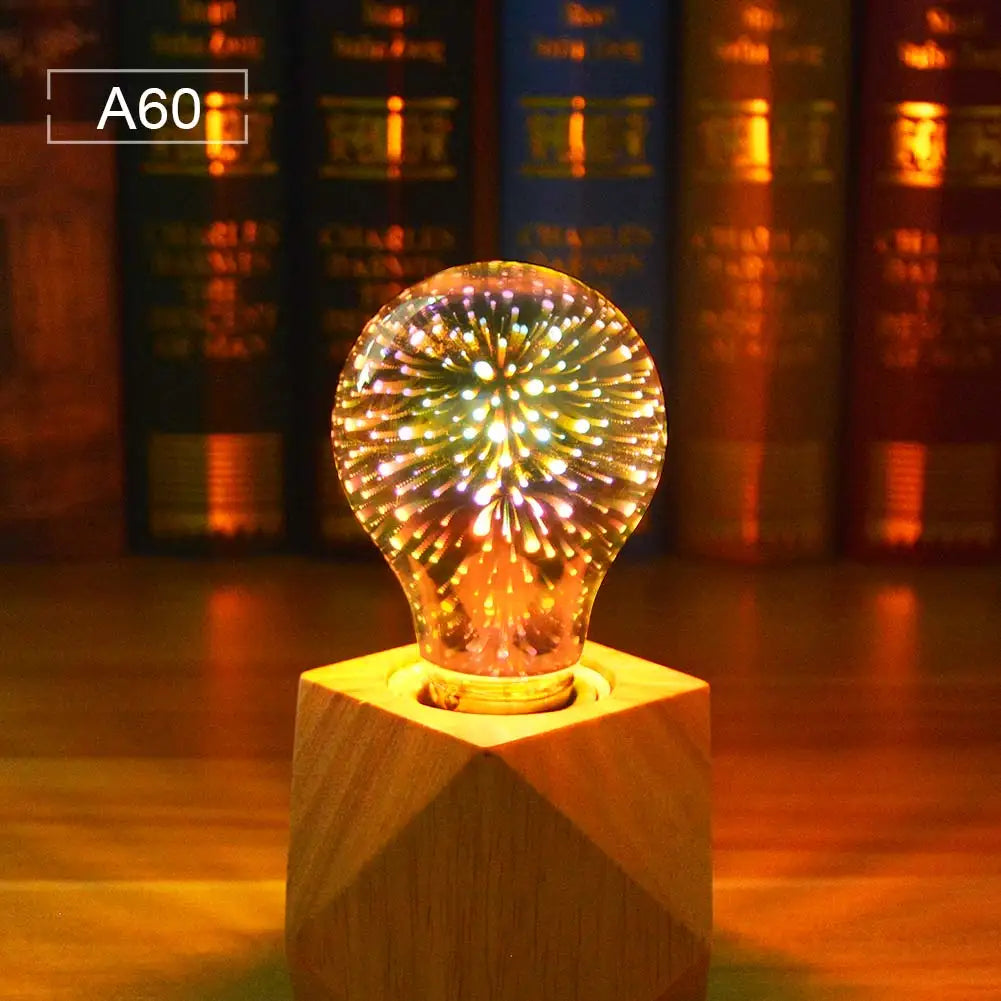 lampe led multicolore effet fibre optique moderne base bois intérieur éclairage événement