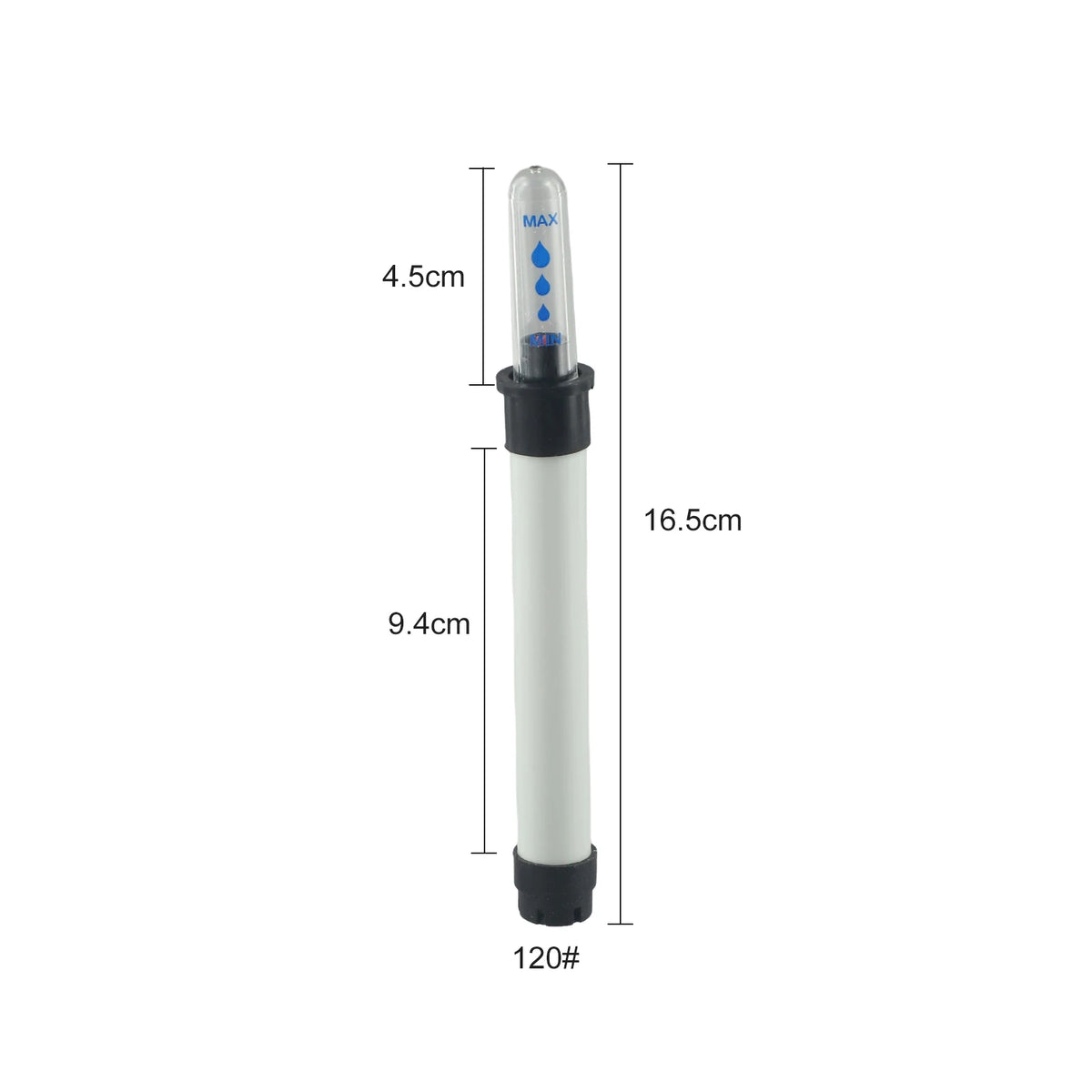 thermometre eau transparent niveaux min max blanc noir moderne jardin