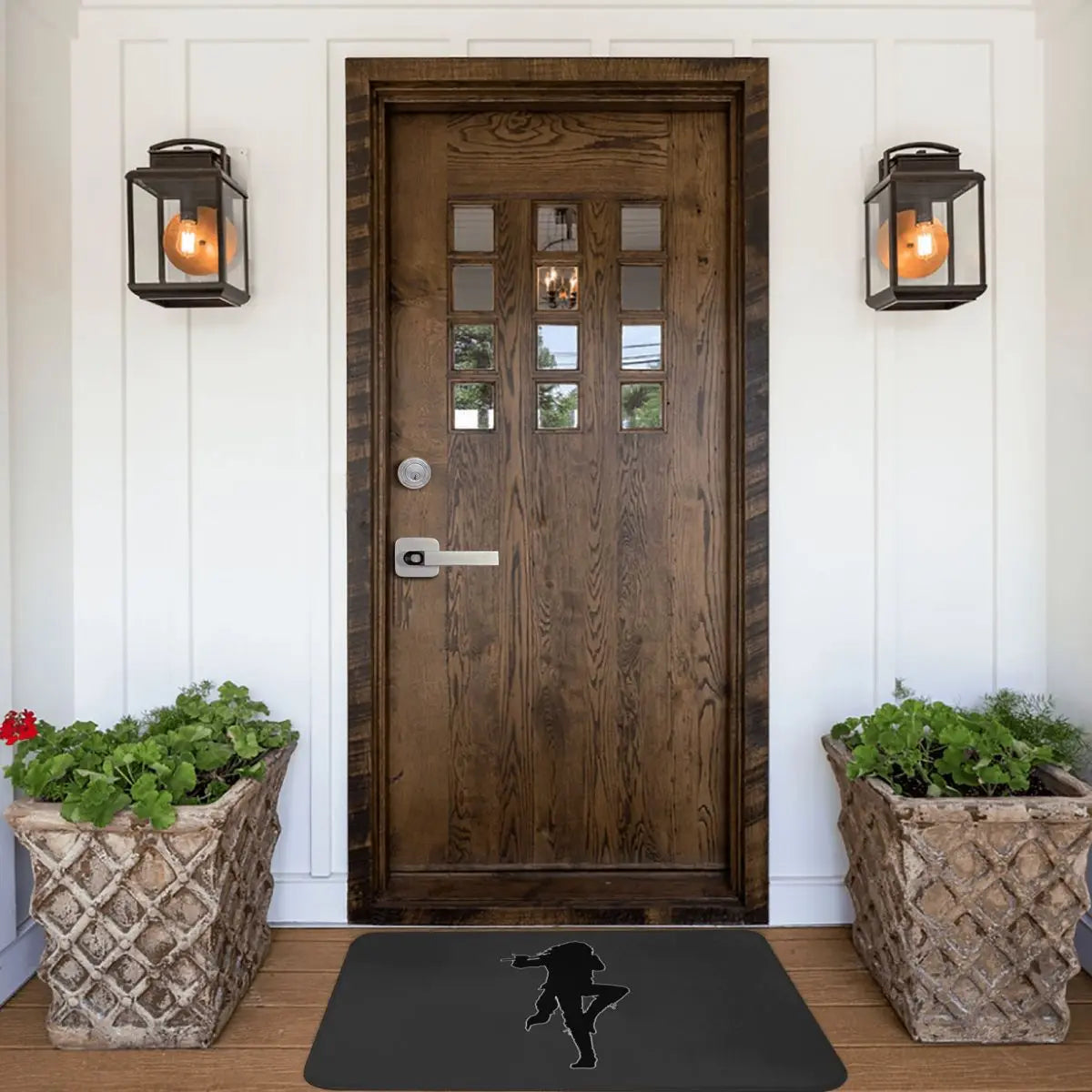 tapis sol noir silhouette moderne antidérapant résistant bactéries salissures entrée garageextérieur porthe salon yoga