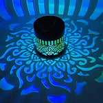 lampe solaire projection mandala motifs floraux extérieure jardin contemporaine led autoinstallation multifonctionnelle