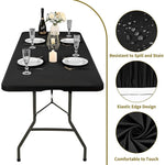 nappe rectangulaire élastique polyester coton imperméable halloween moderne table noire serviettes assiettes verres bougie