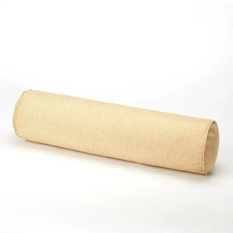 coussin rectangulaire patchwork moderne texture lin beige gris bleu marine decoratif memoire forme corporelle