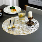 set table rond motif floral peonies polyester or blanc moderne decoration intérieur festive mariage