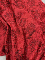 tissu brocart polyester floral relief opaque élégant vintage couture décoration robe sac 144cm