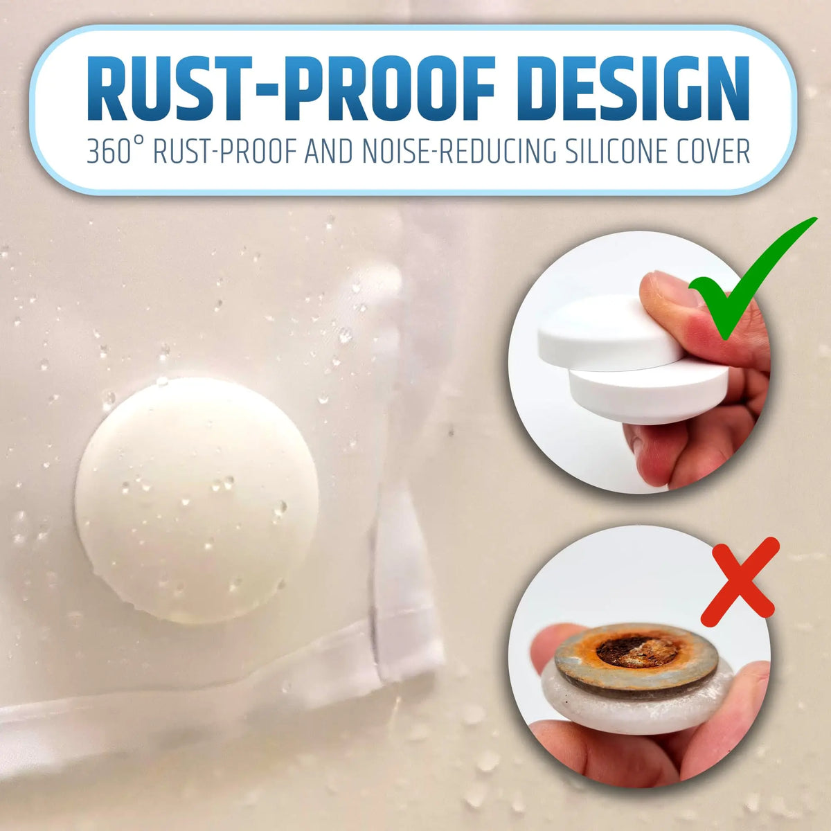 rideau douche aimants sans éclaboussures moderne blanc expérience bain enveloppé silicone puissants