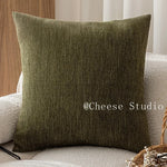 taies d'oreiller décoratives vert olive moderne coton polyester respectueux environnement simple fixations