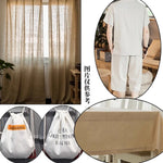 tissu brocart teint beige blanc rustique bohème semi transparent rideaux bricolage decorationOpaque