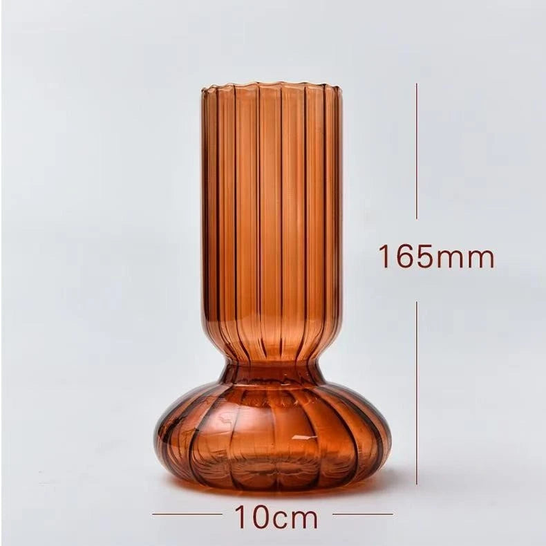 vases verre modernes rayures verticales couleur orange vert rose décoration maison