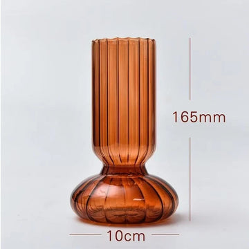 vases verre modernes rayures verticales couleur orange vert rose décoration maison