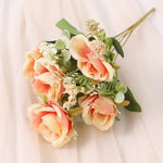 bouquet roses artificielles 30cm soie blanc rose rouge naturel decoration maison vase fleurs intérieur