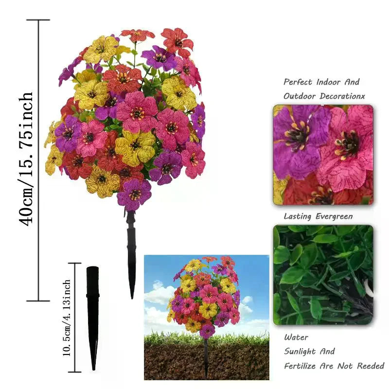 décoration intérieure moderne bouquet artificiel violet rose rouge jaune fleurs polyester piquet simple