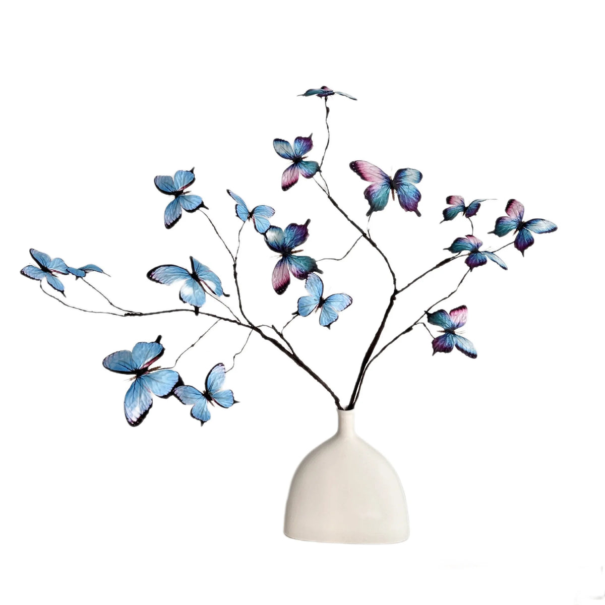 décoration intérieure branche artificielle papillons bleu violet branches naturelles maison mariage anniversaire