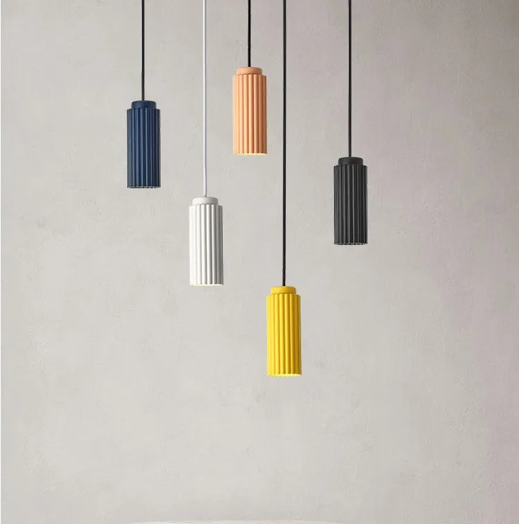 Suspension lumineuse moderne rayées blanche bleu marine noir led minimaliste chambre salon