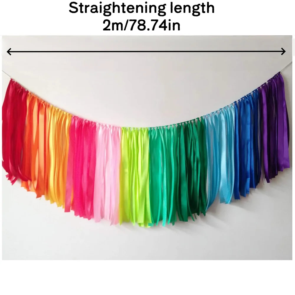 guirlande arc ciel franges polyester festif mariage anniversaire décoration événement festif