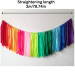 guirlande arc ciel franges polyester festif mariage anniversaire décoration événement festif