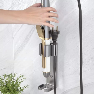 support mural métal réutilisable rangement cheveux bouclage moderne salle bain organizer argenté gris noir