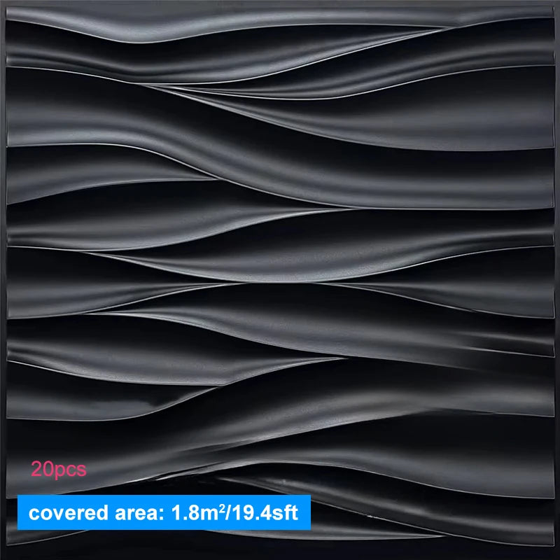 décoration murale moderne panneau 3d blanc rayures ondulées pvc autoadhésif intérieur 30x30cm