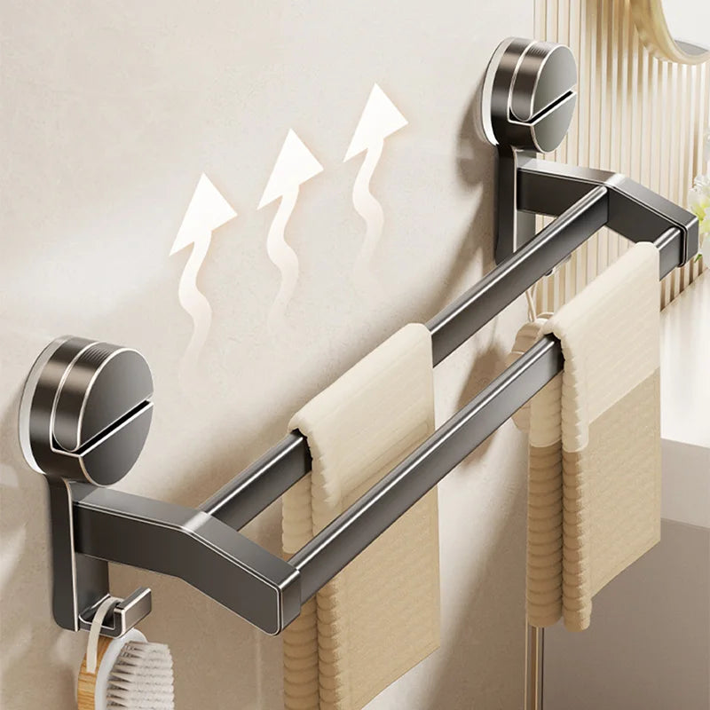 porte serviettes mural argenté lisse ventouse moderne salle bain étagère serviettes slips fixations sans