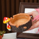 cache cendre champignons orange noir bois naturel décoratif chambre ornementnels