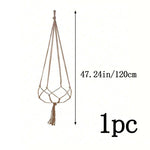 support plante suspendue macramé boho fibre végétale beige artisanalintérieurextérieur