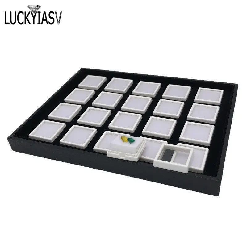 boîtes bijoux velours noir blanc moderne rangement diamants pierres précieuses boîtes individuelles différentes tailles