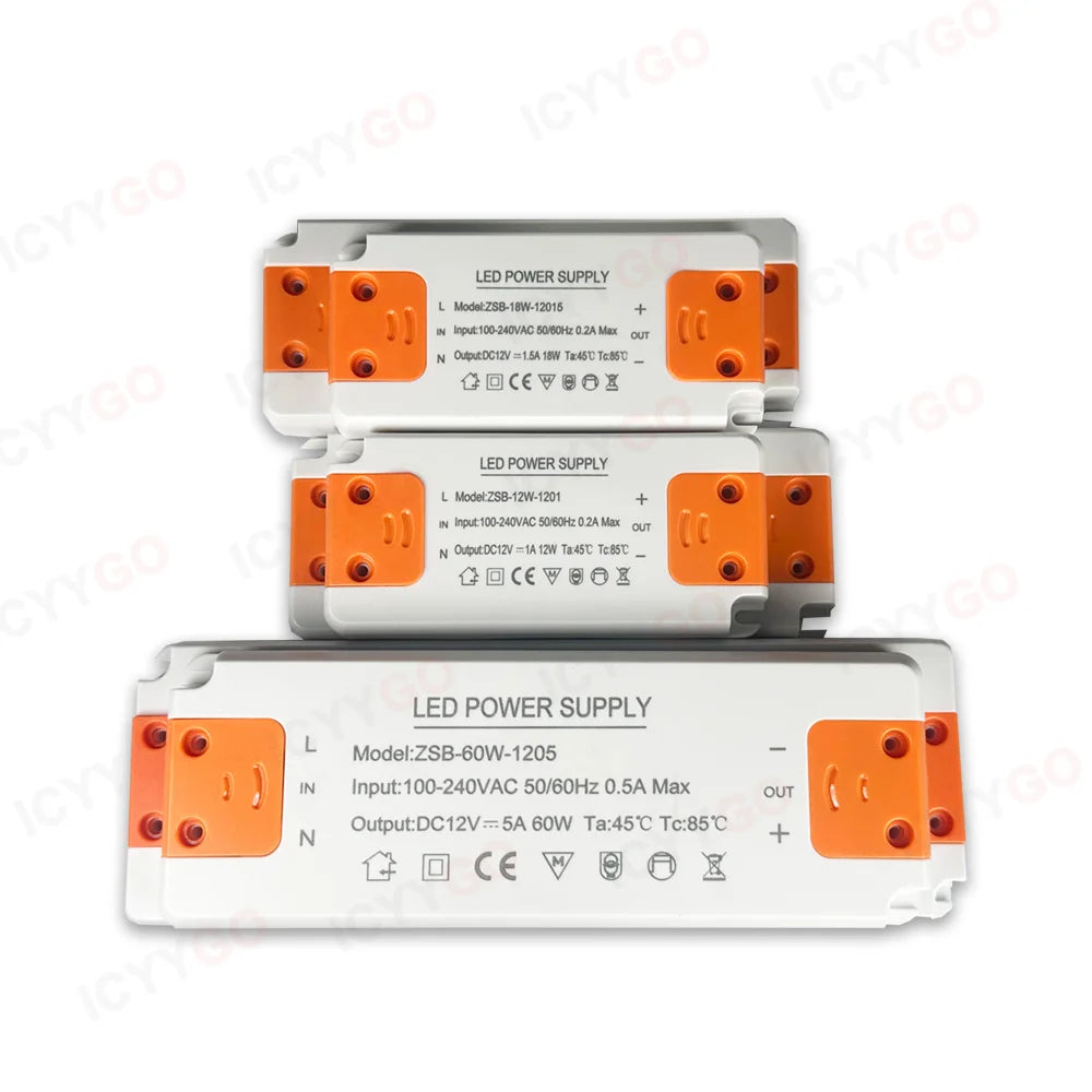 alimentation led 12w 24w 60w 120w dc12v dc24v overload protection moderne compact