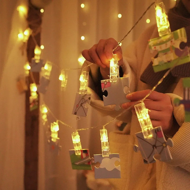 guirlande lumineuse clips photo transparent moderne 10m 80leds noël mariage festive