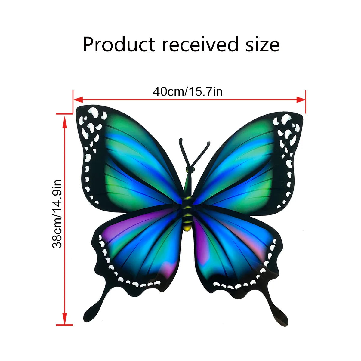 autocollant mural papillon 3d bleu vert violet noir orange rouge blanc moderne translucide chambre
