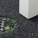 tapis d'entrée imperméable anti bactéries antidérapant moderne noir floral happy love porte bain