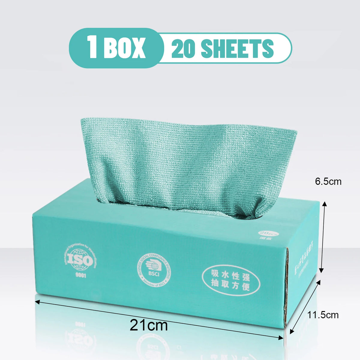 serviettes microfibre gris vert rose boîte 60 pièces nettoyage moderne cuisine maison