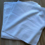 serviettes blanches texturées 30x30cm nettoyage cuisine multipropose antimicrobien écologique softwashable festonnées pack5