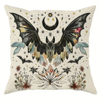 taies d'oreiller boho gothique papillons crânes fleurs étoiles 45x45cm polyester imprimé
