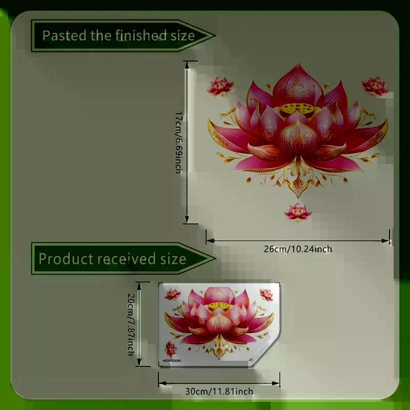 autocollants muraux fleurs lotus dahlias multicolores moderne adhésifs salle bains nocturne brillants uv