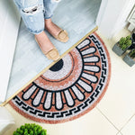tapis d'entrée noir floral antidérapant moderne 30x60cm 40x80cm 45x90cm PVC