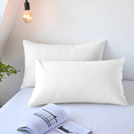 taies d'oreiller douces polyester coton rectangulaires minimaliste bleu blanc gris rose
