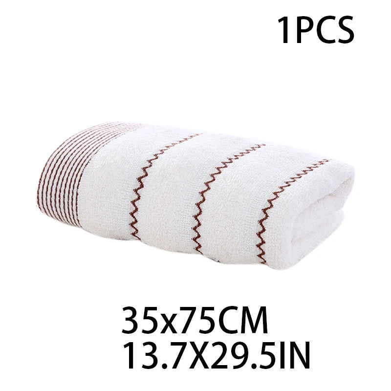 serviettes bain coton rayées gris marron classiques grandes tailles absorbantes maison
