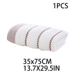 serviettes bain coton rayées gris marron classiques grandes tailles absorbantes maison