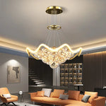 lustres led modernes or transparents sphères ondulees contemporains chambre salon