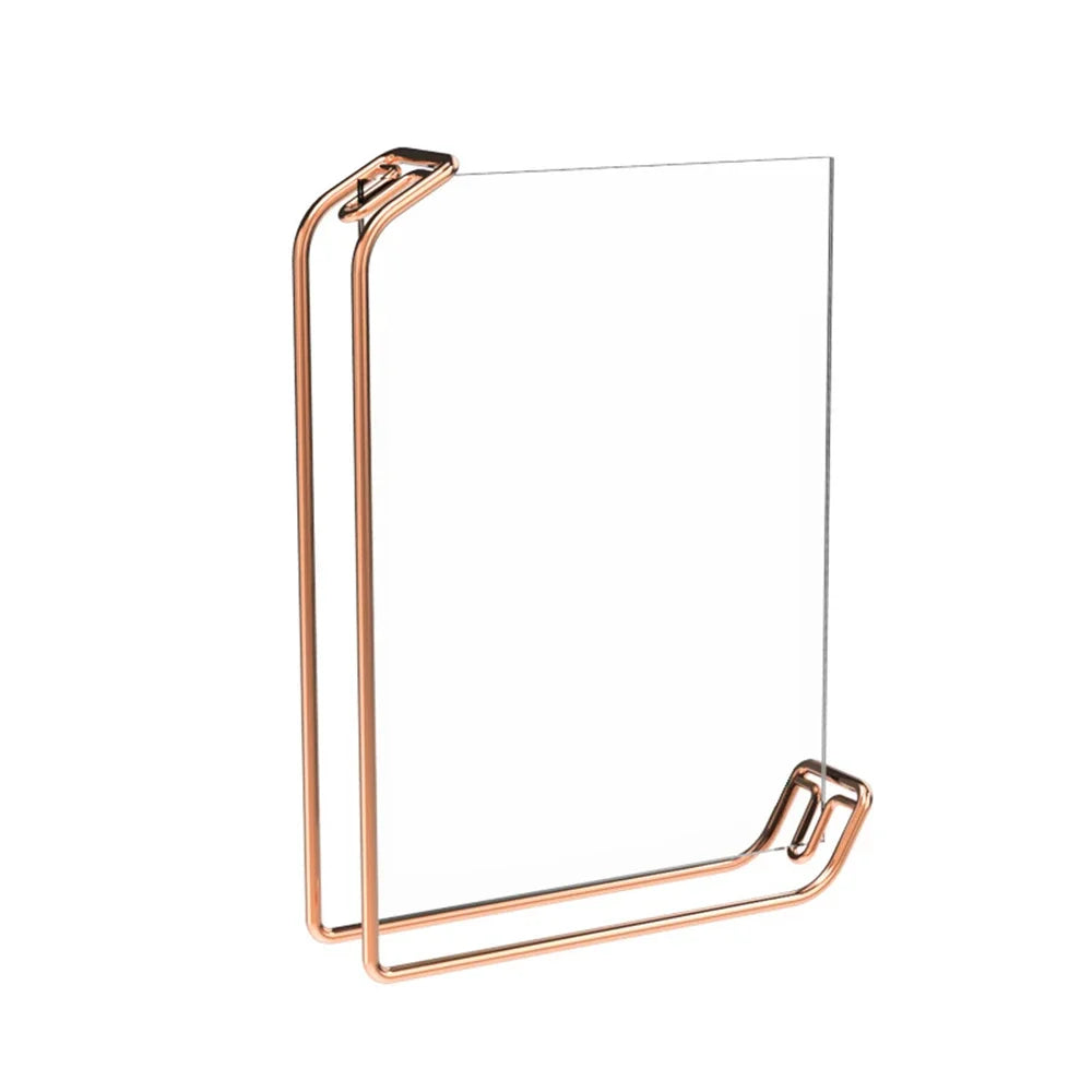 cadre photo moderne or rose transparent clips latéraux photo a4 minimaliste